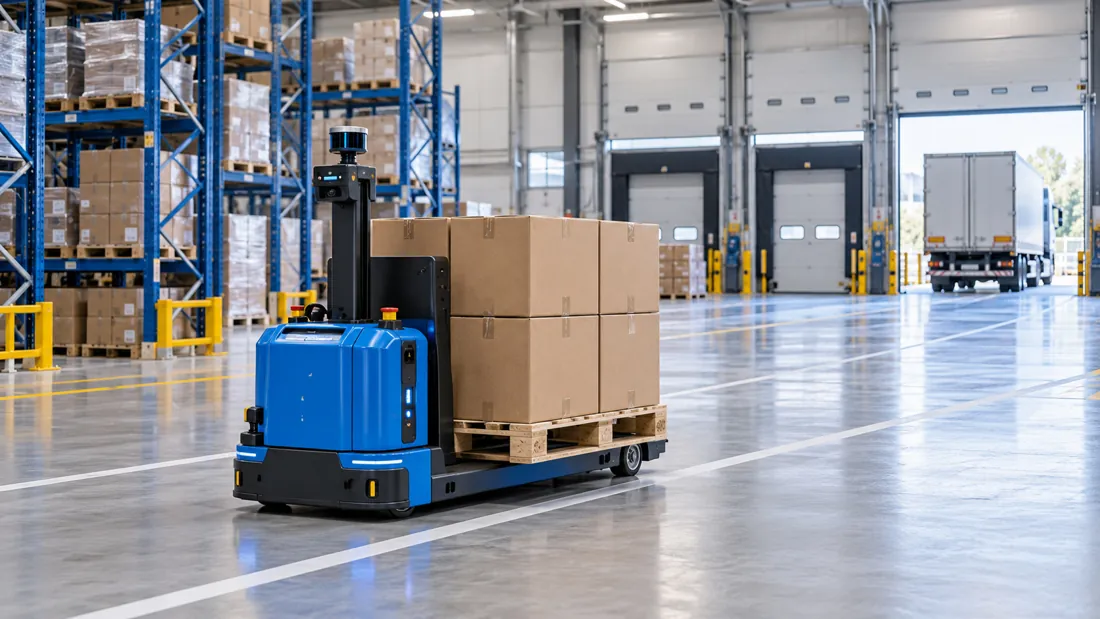 Equipamento de movimentação de carga em centro logístico