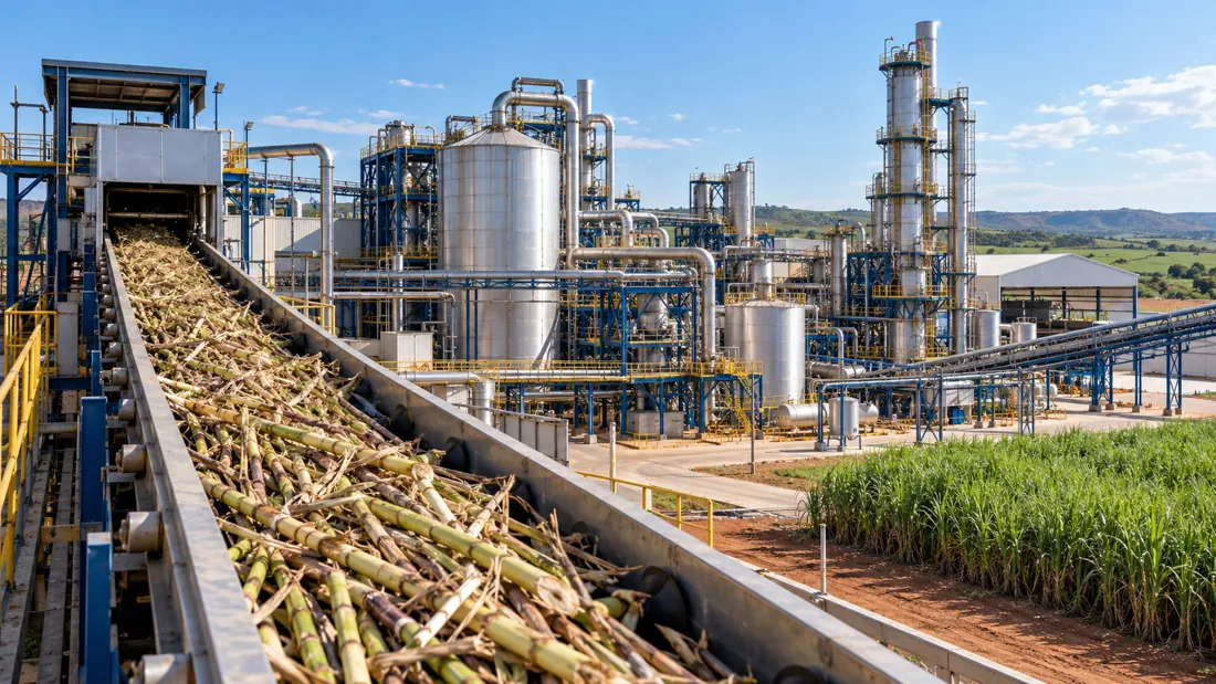 Usina com processamento de cana-de-açúcar
